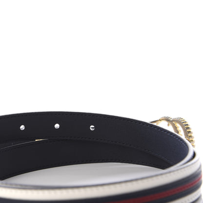 Gucci Calfskin Torchon Double G 20mm Belt 90 36 Off White Blue Red 4 of 5