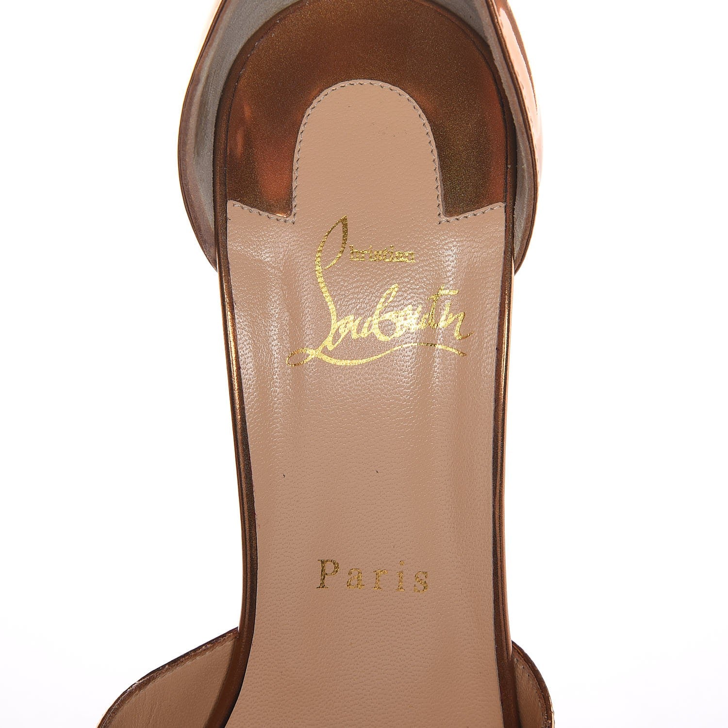 Christian Louboutin Metallic Patent Dollyla 100 Pumps 39 Cappuccino 7 of 9