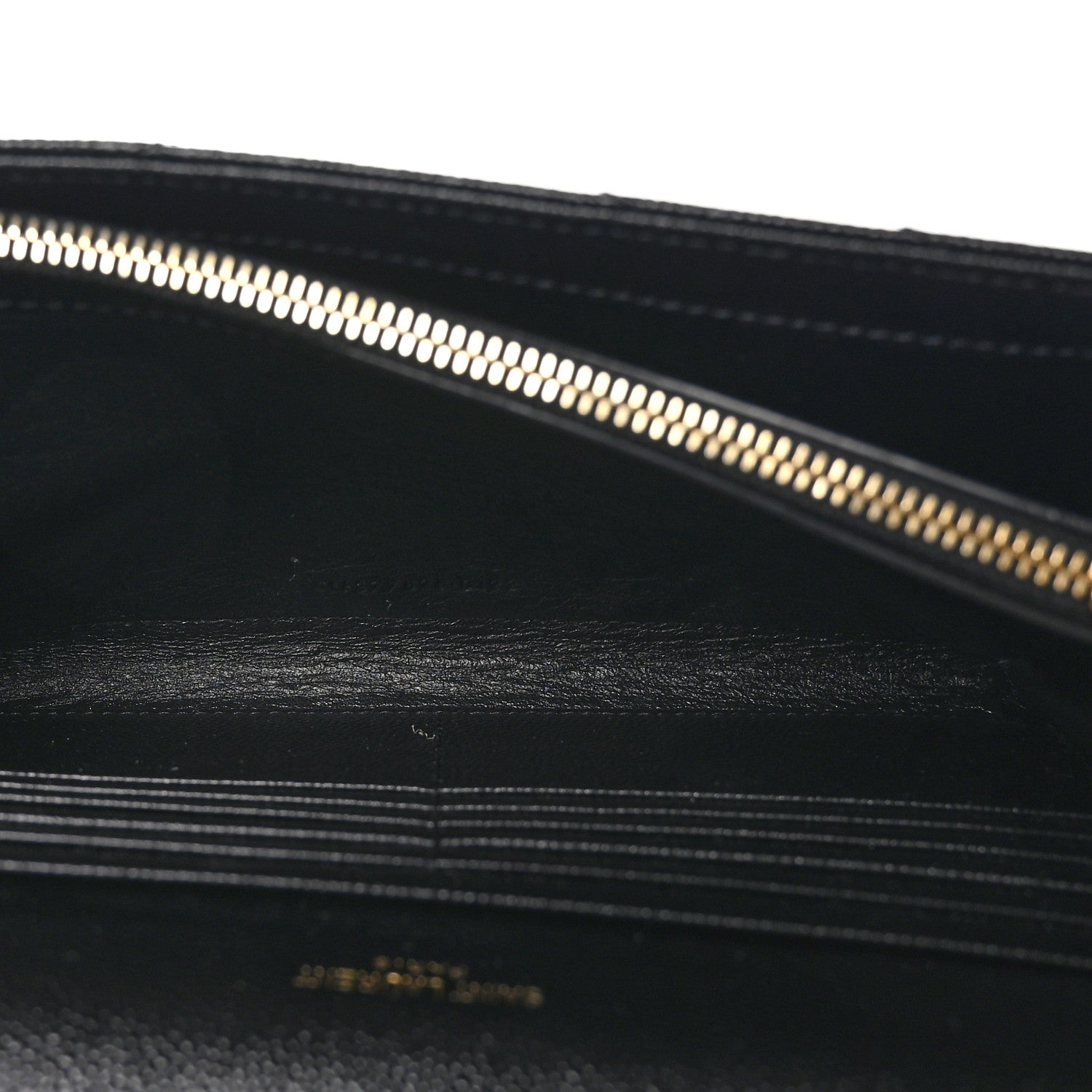 Saint Laurent Grain De Poudre Matelasse Chevron Monogram Chain Wallet Black 5 of 11