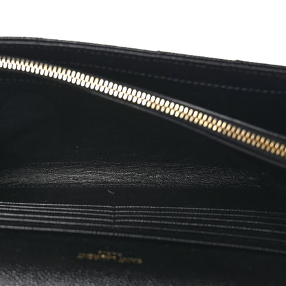 Saint Laurent Grain De Poudre Matelasse Chevron Monogram Chain Wallet Black 5 of 11