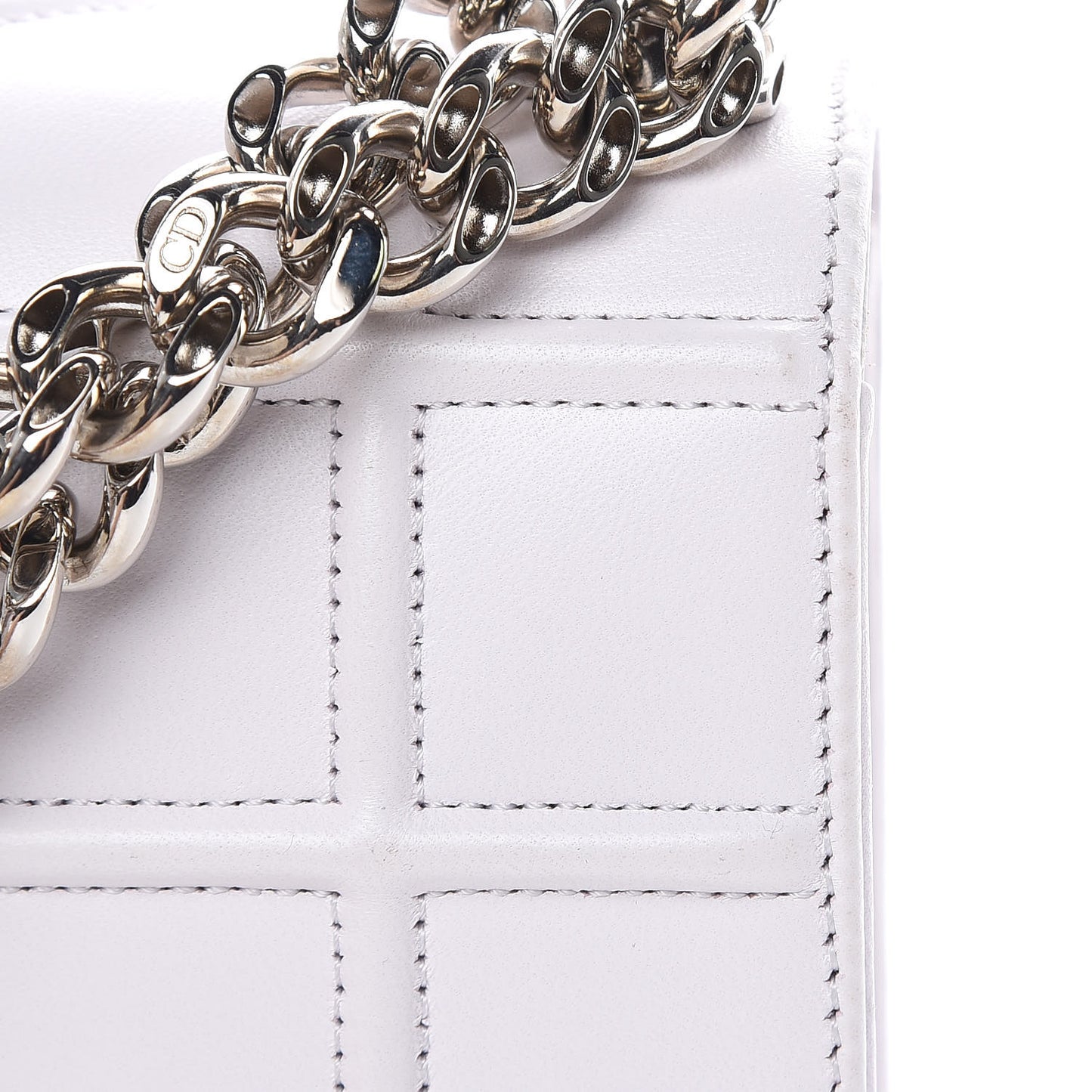 Calfskin Medium Diorama Flap Bag Off White