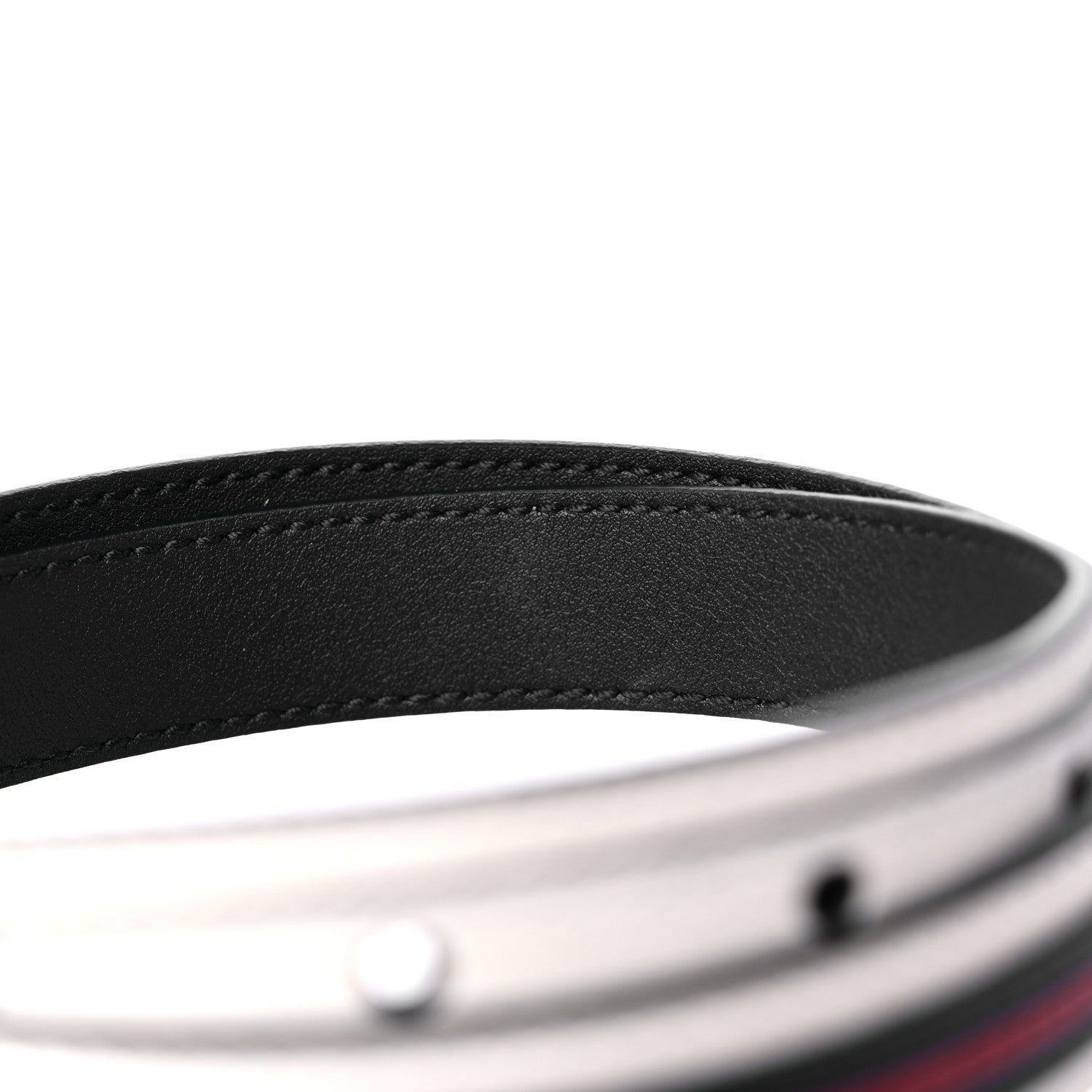 Gucci Calfskin 20mm Torchon Double G Sylvie Belt 95 38 Off White Blue Red 5 of 5