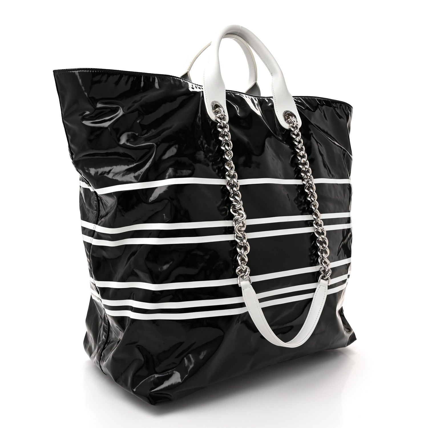 Chanel Vinyl Large La Pausa Bay Shopping Bag Black 3 of 11