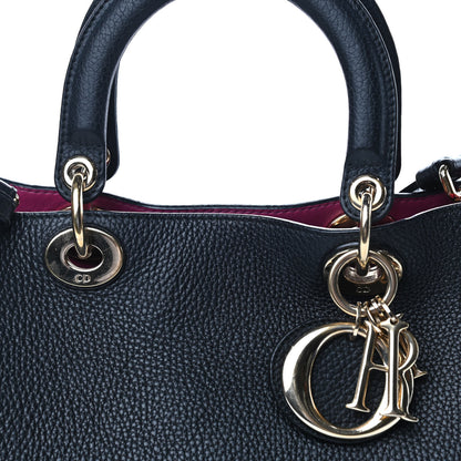 Christian Dior Bullcalf Medium Diorissimo Tote Black Rose Indien 11 of 11