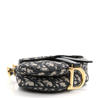 Christian Dior Oblique Mini Saddle Bag Blue 6 of 17