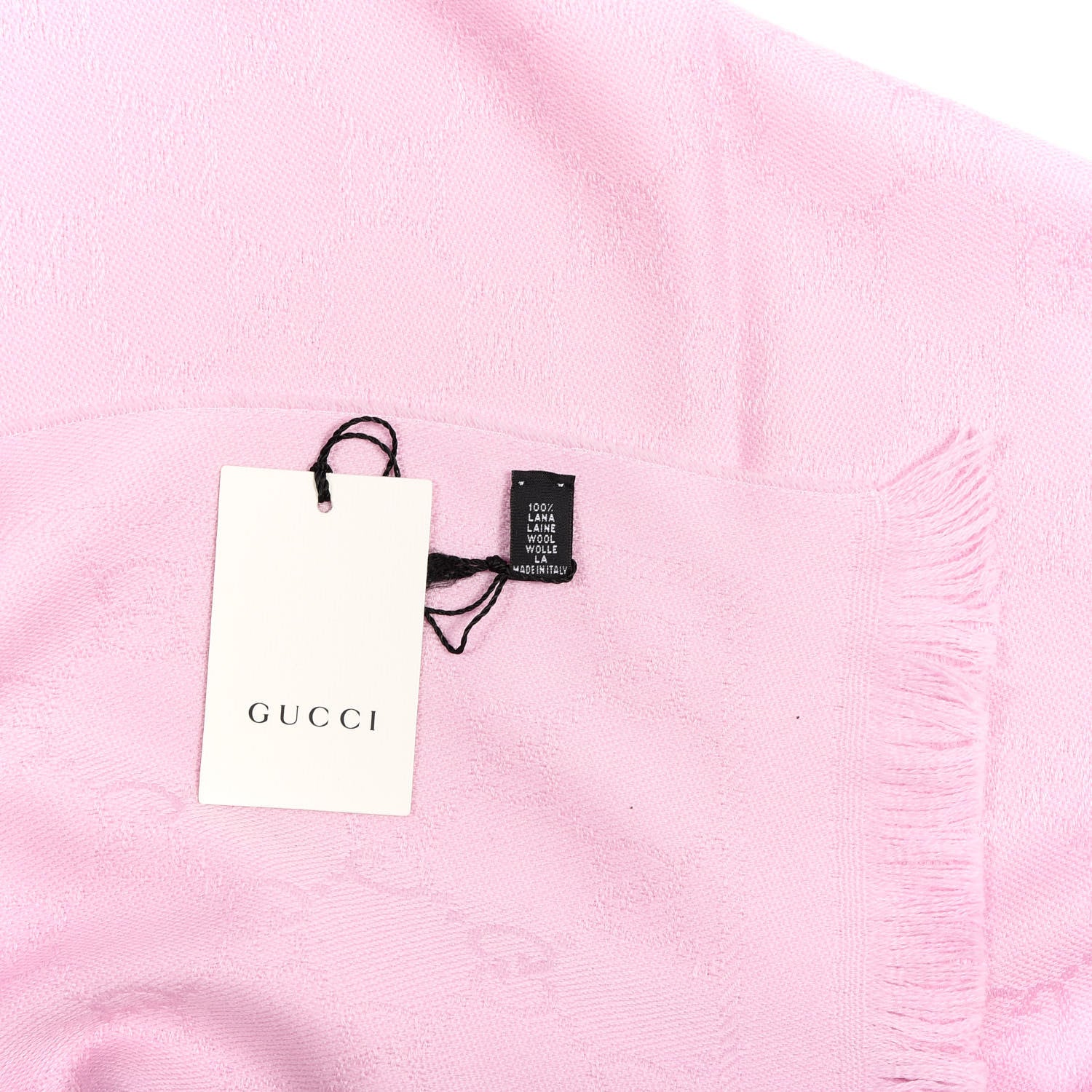 Gucci Wool Silk GG Monogram GGNat Scarf Rose 4 of 4