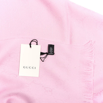 Gucci Wool Silk GG Monogram GGNat Scarf Rose 4 of 4