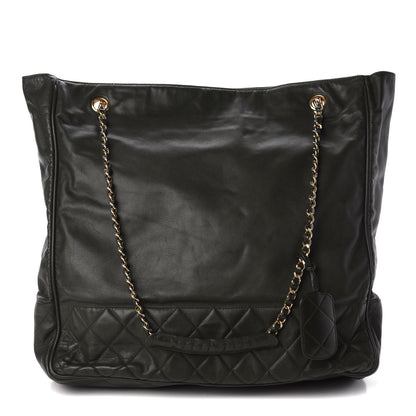 Chanel Lambskin Quilted Shopping Tote Green 1 of 10