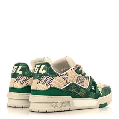 Louis Vuitton Damier Grained Calfskin Monogram Mens LV Trainer Sneakers 4 Green 5 of 8