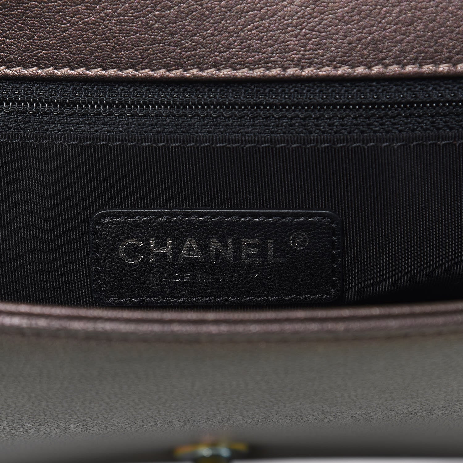Chanel Iridescent Goatskin Quilted New Medium Boy Flap Dark Gold 6 of 12
