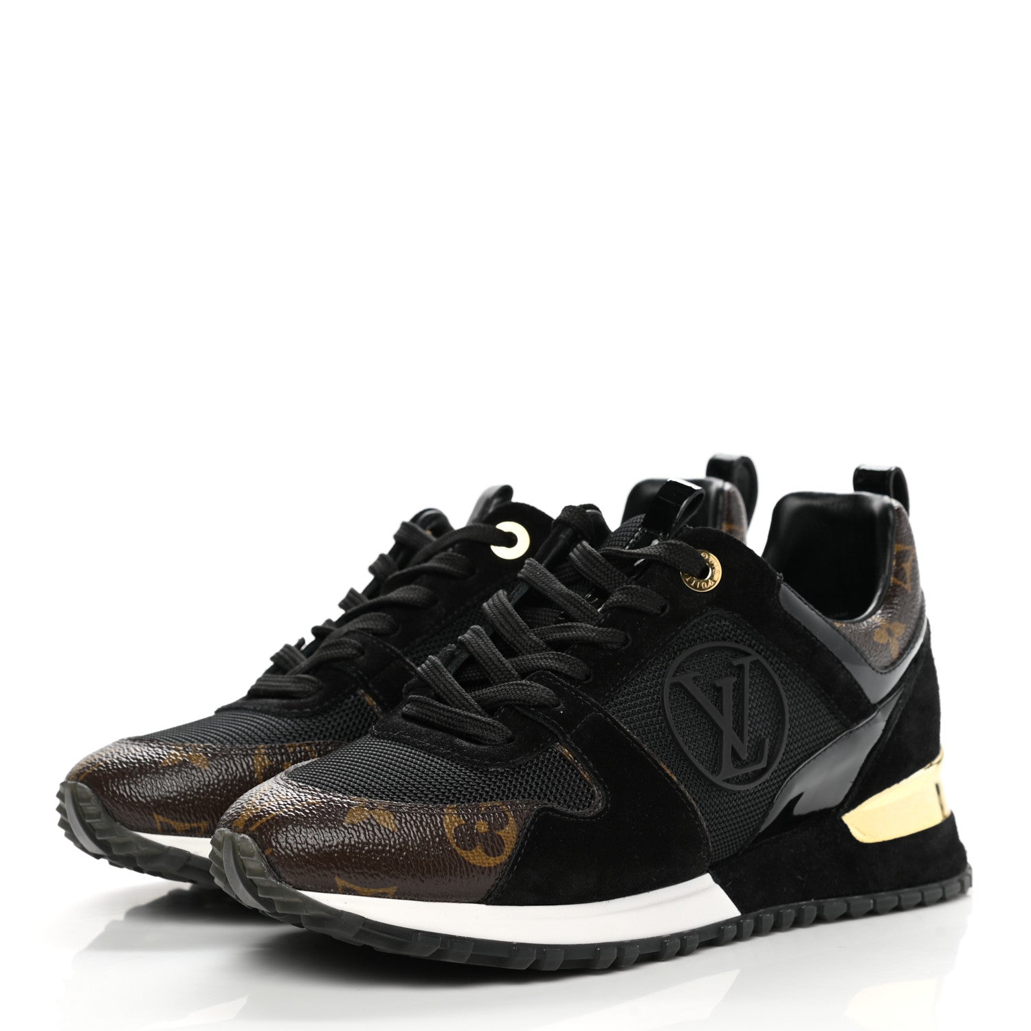 Louis Vuitton Suede Monogram Run Away Sneakers 37 Black 3 of 8