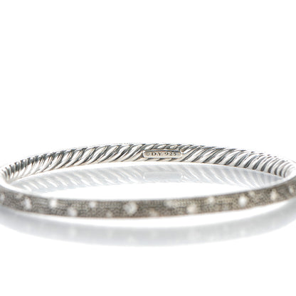 David Yurman Sterling Silver Diamond 4mm Midnight Melange Bangle Bracelet 4 of 4