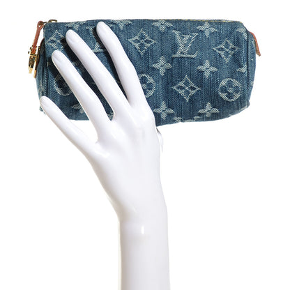 Louis Vuitton Monogram Denim Speedy GM Pochette Case 2 of 7