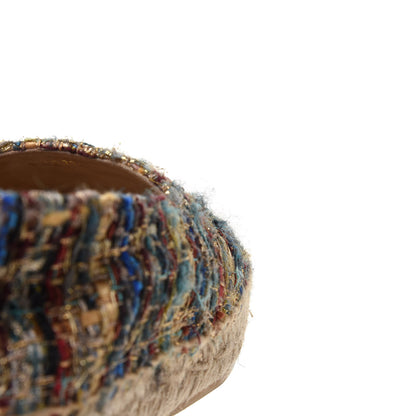 Chanel Tweed Grosgrain CC Espadrilles 37 Multicolor 14 of 15