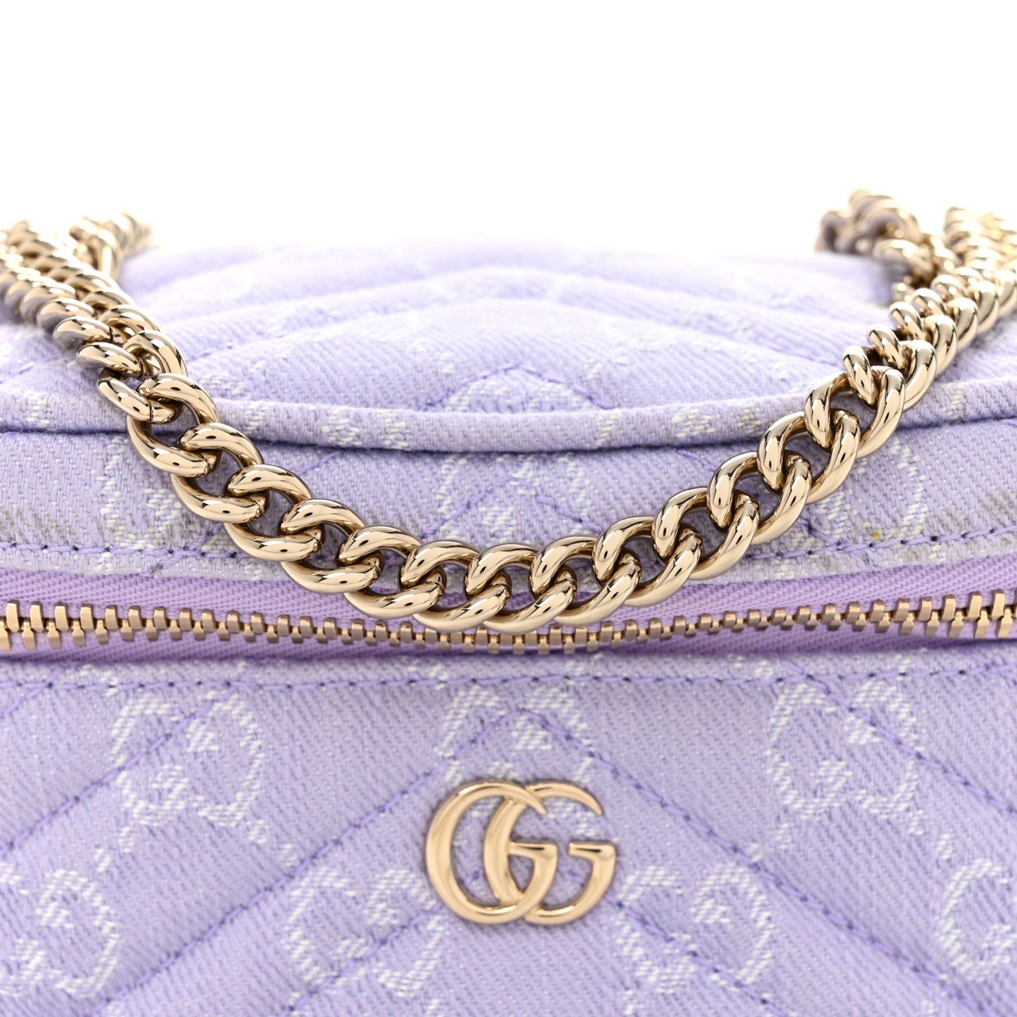 Denim GG Monogram Nano GG Marmont Vanity Bag Light Purple
