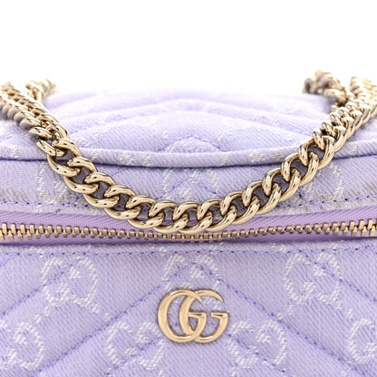 Gucci Denim GG Monogram Nano GG Marmont Vanity Bag Light Purple 8 of 11