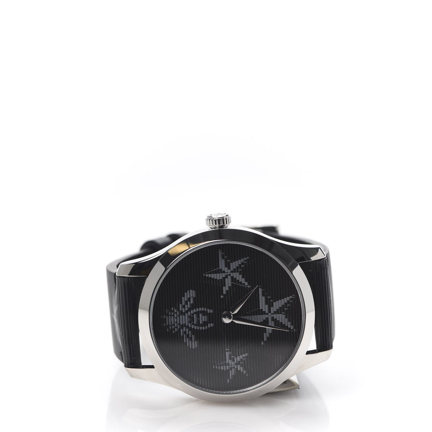 Gucci Stainless Steel Calfskin 38mm G-Timeless Bee Star Hologram Quartz Watch Black 3 of 8