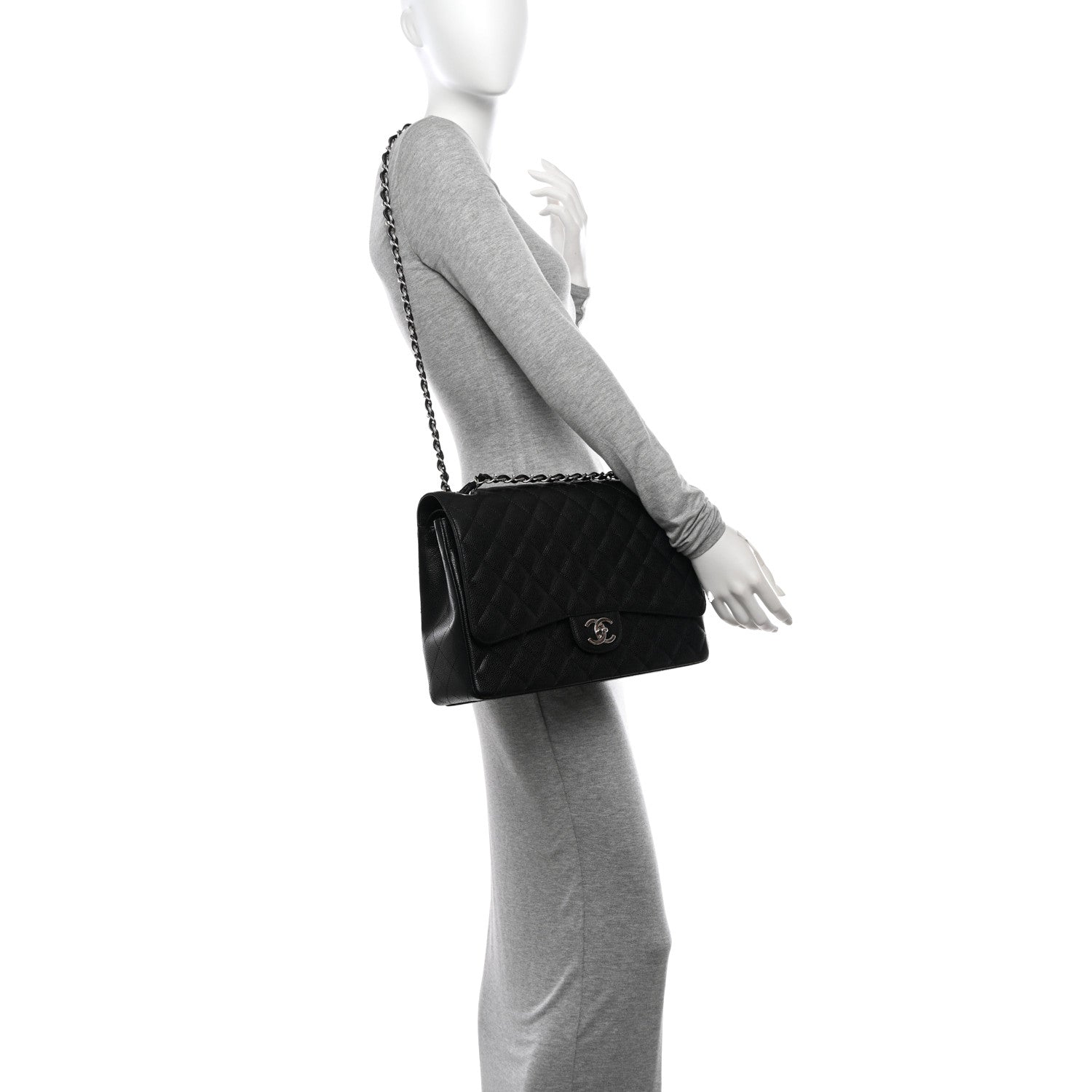 Chanel Caviar Quilted Maxi Double Flap Black 2 of 10