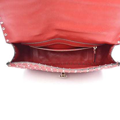 Valentino Garavani Lambskin Large Rockstud Spike Shoulder Bag Red 5 of 12