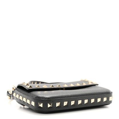 Valentino Garavani Grainy Calfskin Rockstud Crossbody Pouch Black 4 of 10