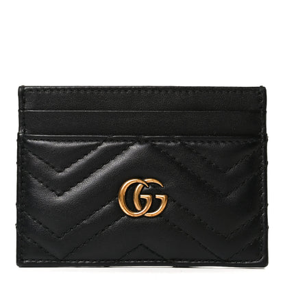 Gucci Calfskin Matelasse GG Marmont Card Holder Black 1 of 7