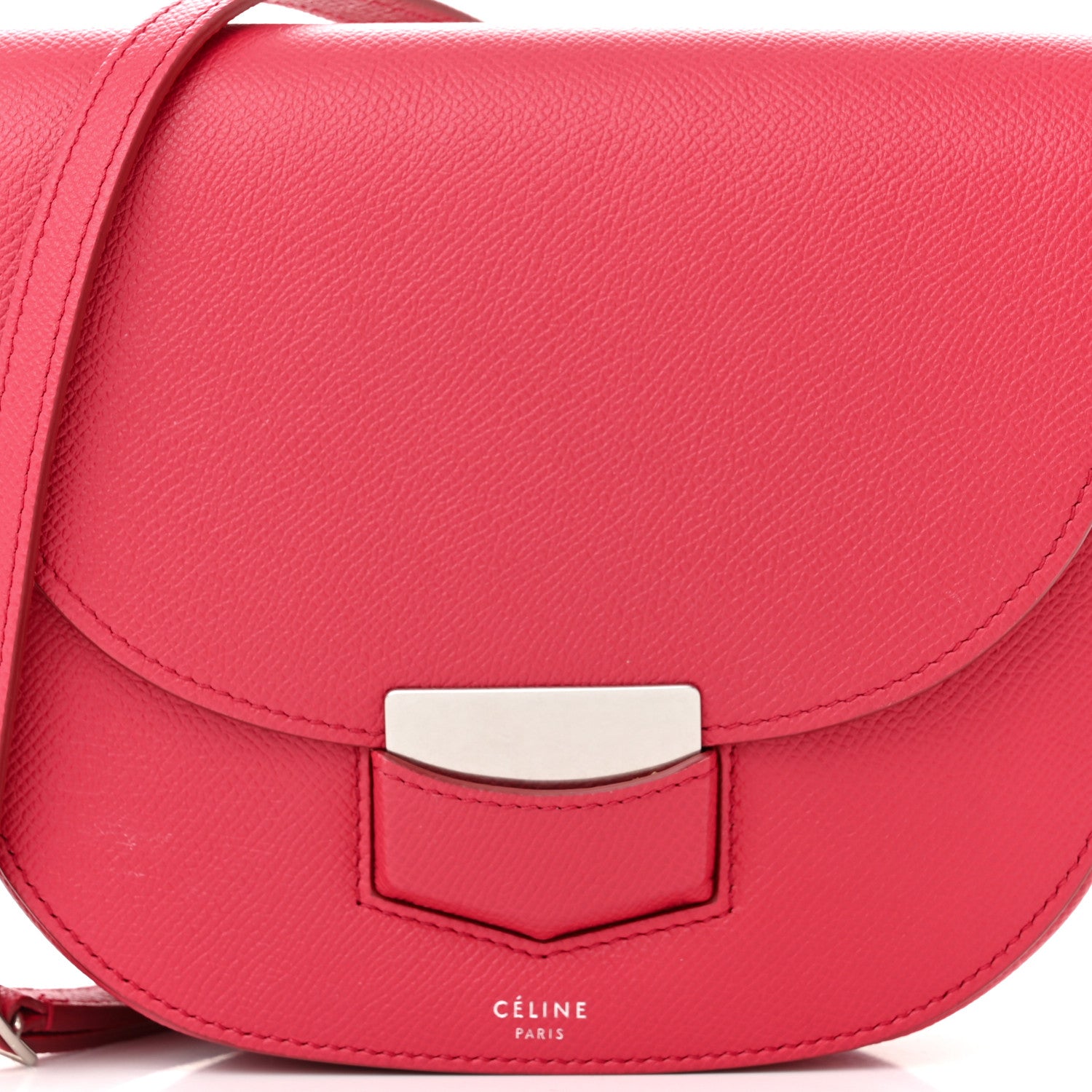 Celine Grained Calfskin Small Trotteur Bubble Pink 8 of 13