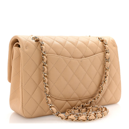 Chanel Caviar Quilted Medium Double Flap Beige 3 of 10