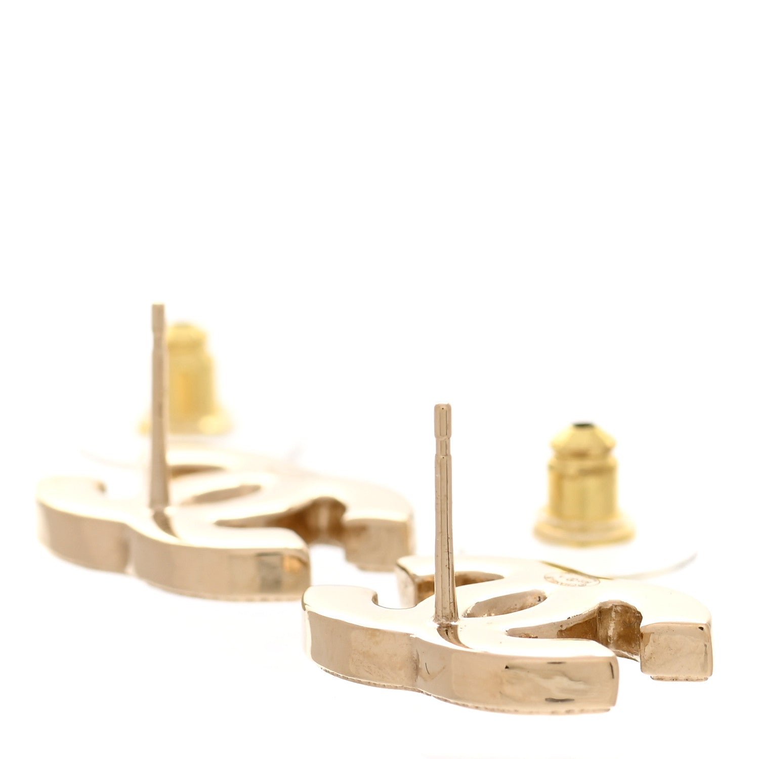Chanel Metal Enamel CC Earrings Black Gold 3 of 5