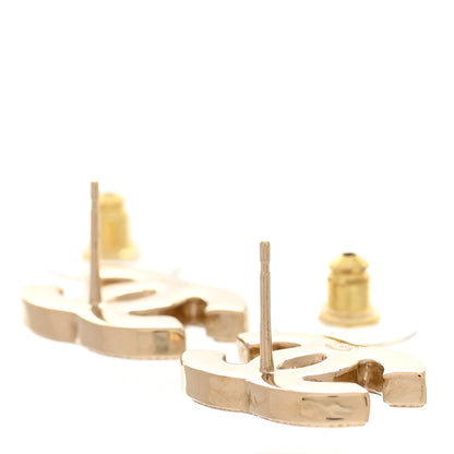 Chanel Metal Enamel CC Earrings Black Gold 3 of 5