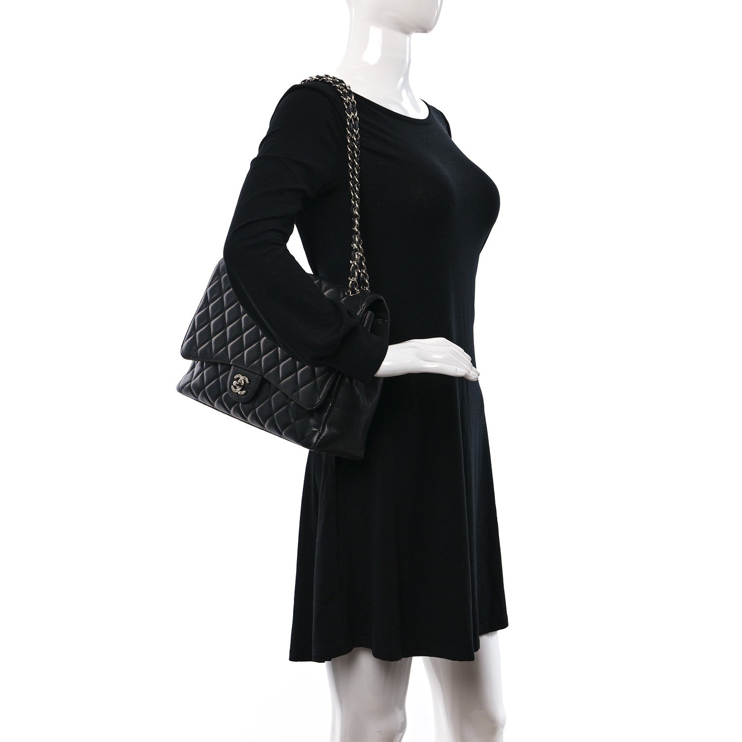 Chanel Caviar Quilted Maxi Single Flap Black 2 of 11