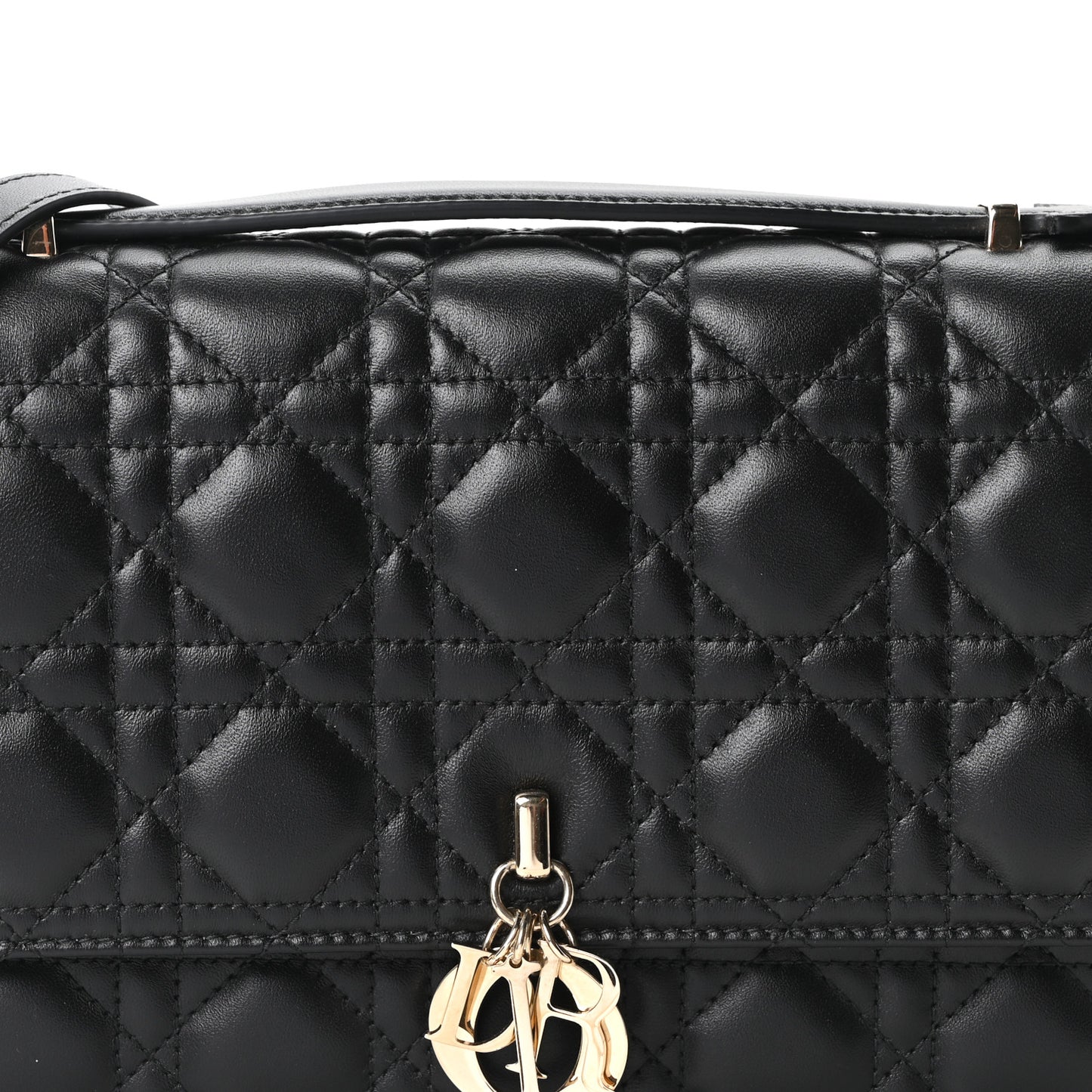 Lambskin Cannage My Dior Top Handle Bag Black