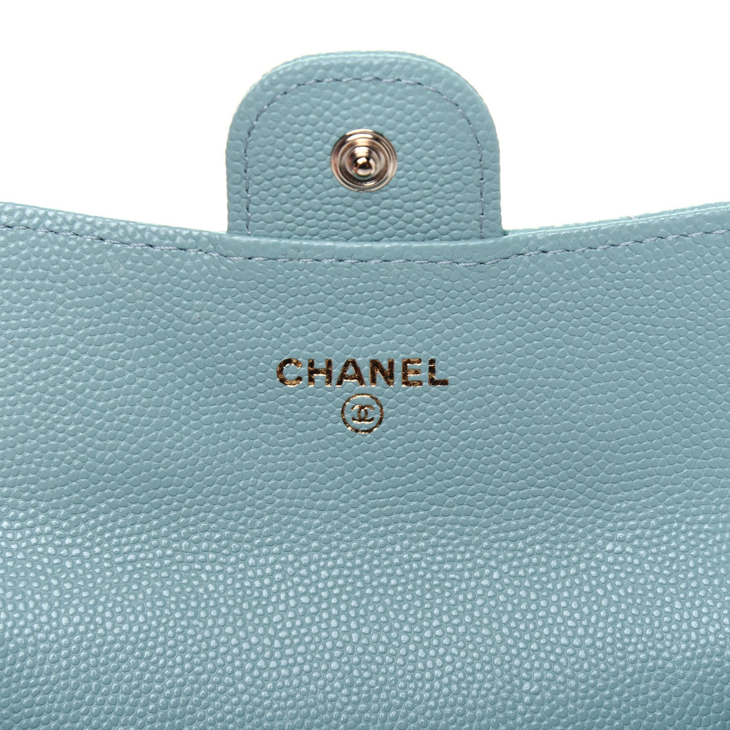 Chanel Caviar Quilted Flap Card Holder Wallet Light Blue 6 of 12