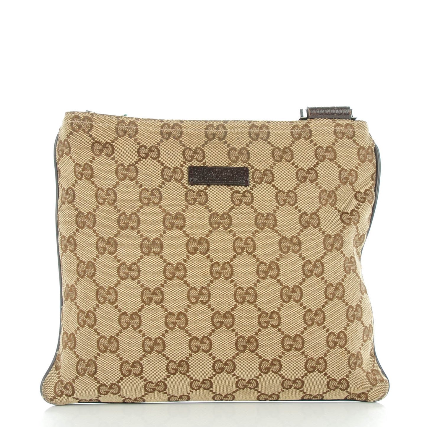 Monogram Web Small Flat Messenger Bag Brown
