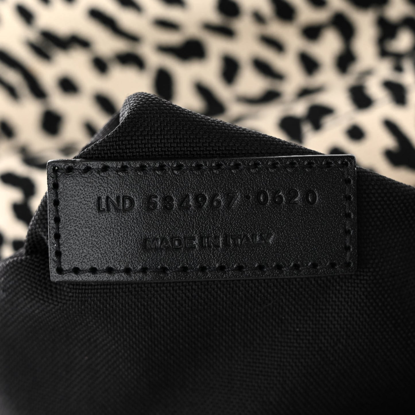 Canvas Leopard Print City Backpack Black White