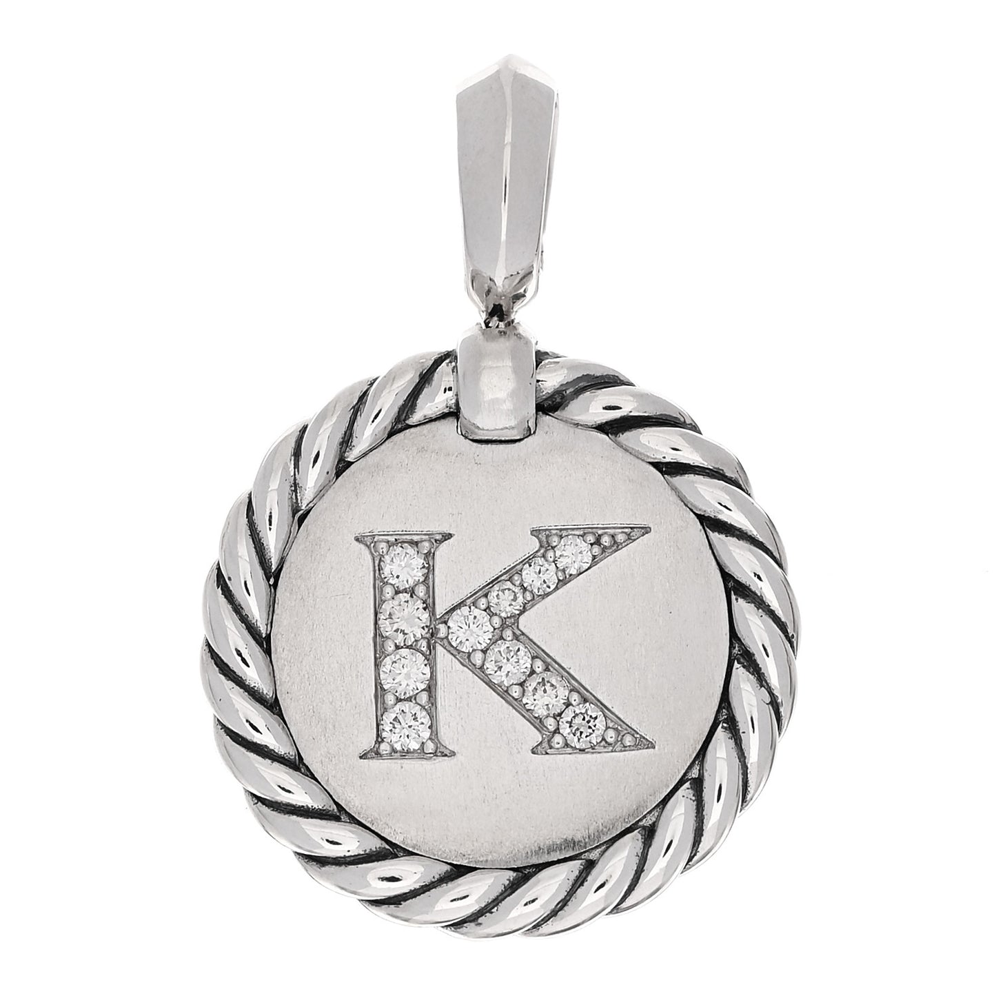 Sterling Silver Diamond Initial K Charm