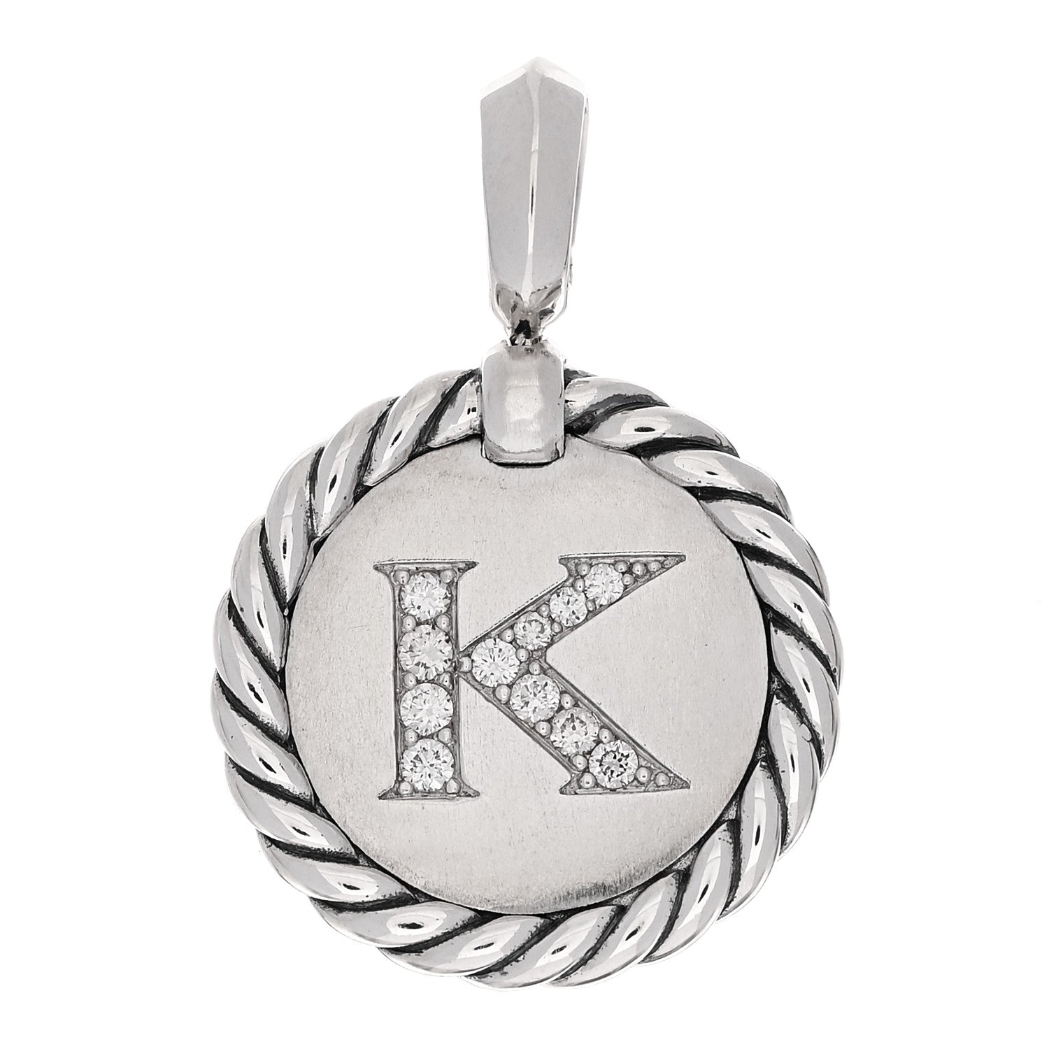 David Yurman Sterling Silver Diamond Initial K Charm 1 of 4