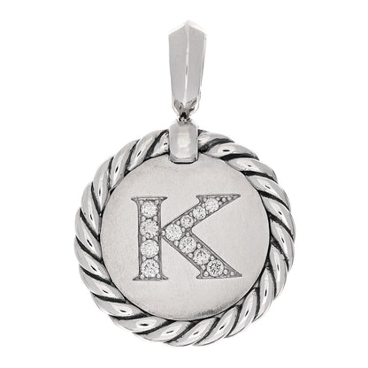 David Yurman Sterling Silver Diamond Initial K Charm 1 of 4