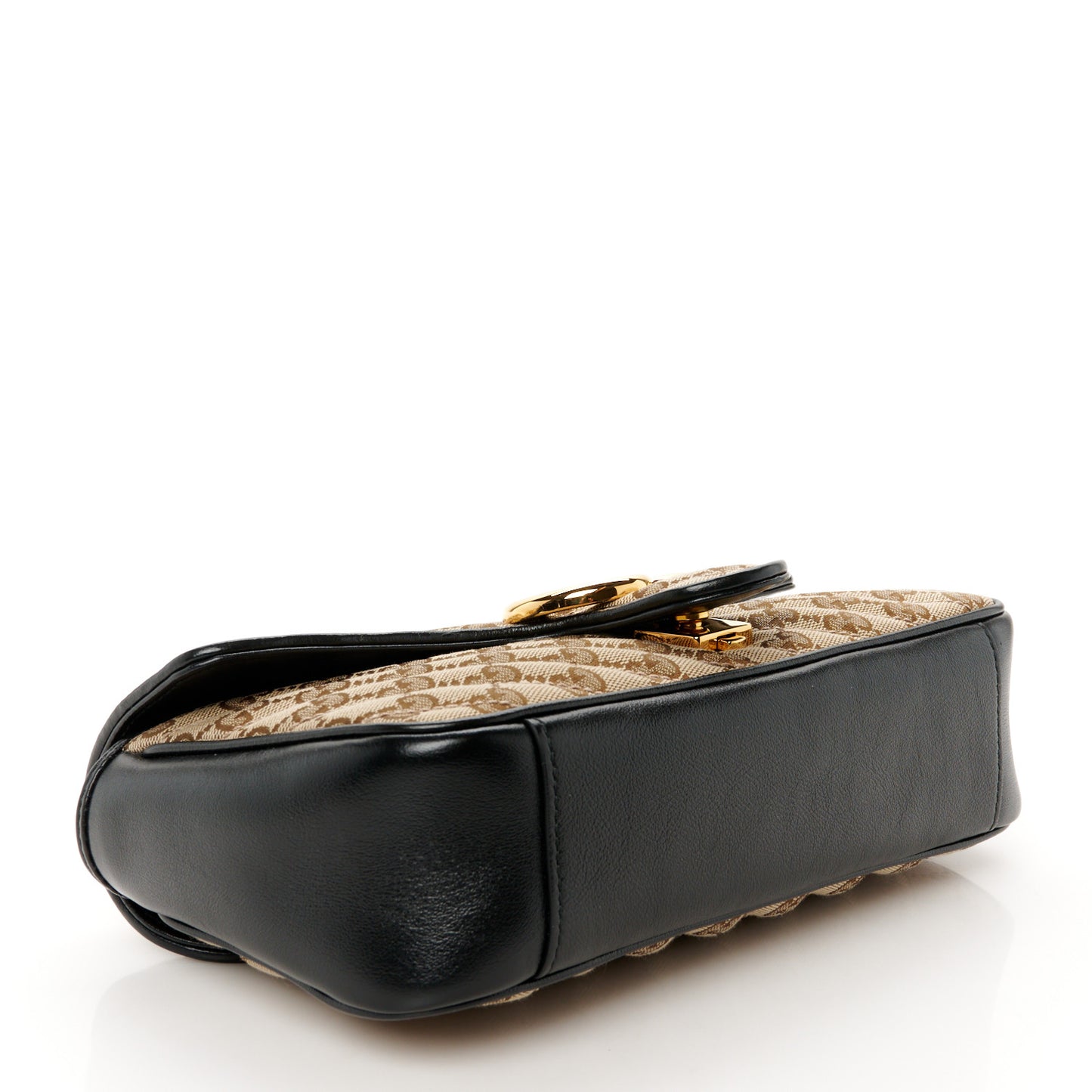 Monogram Matelasse Diagonal Small GG Marmont Shoulder Bag Beige Black