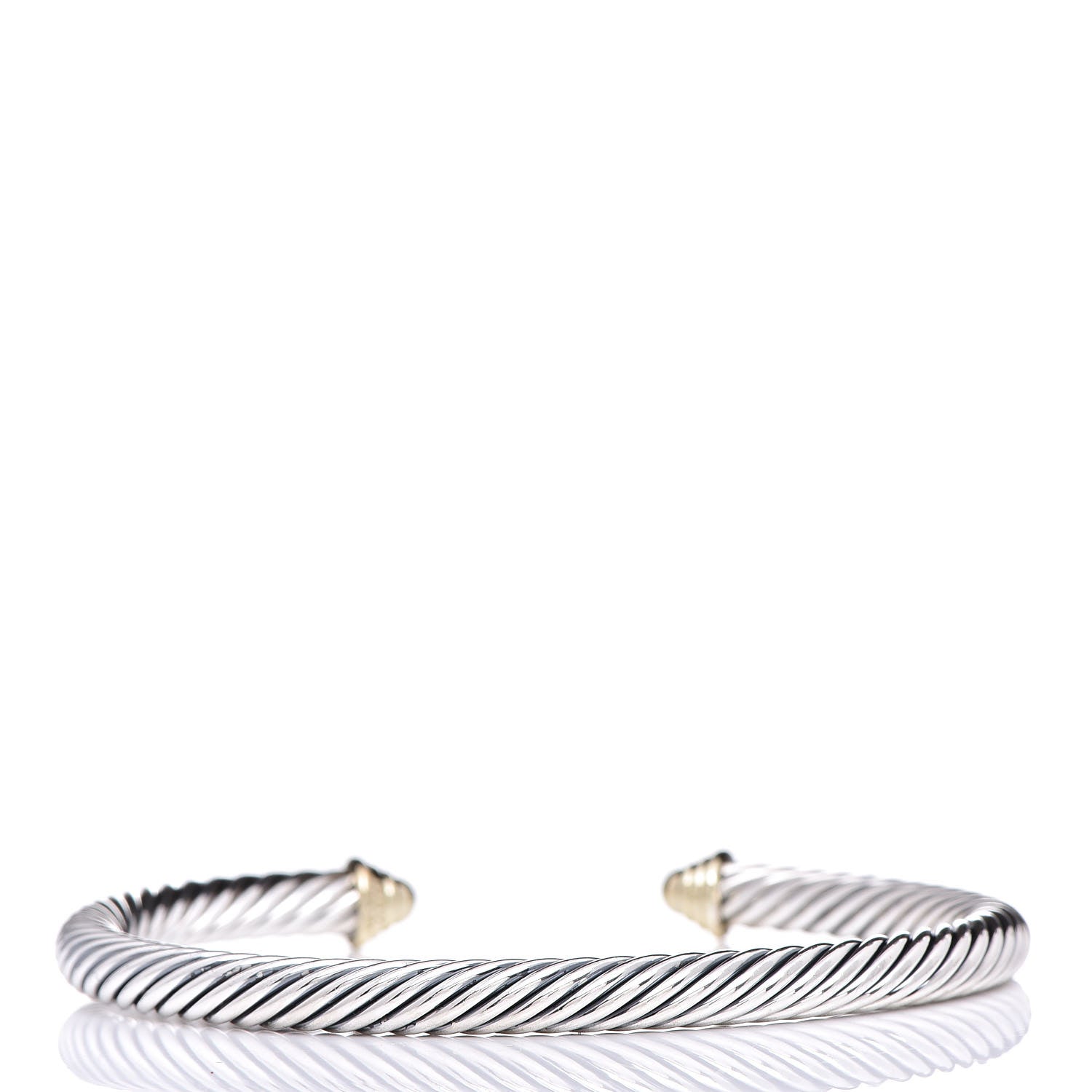 David Yurman Sterling Silver 14K Yellow Gold 5mm Cable Classics Bracelet 3 of 4