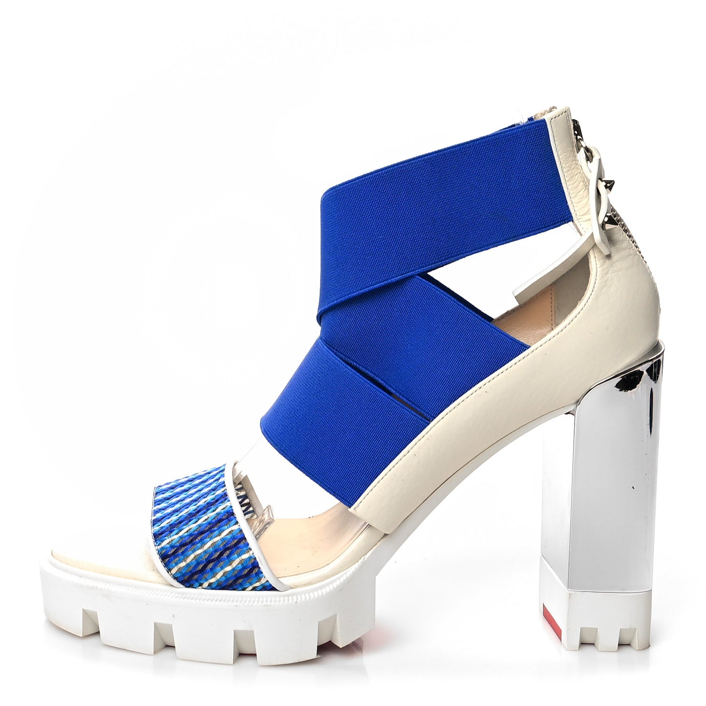 Calfskin Patrouiagoma 100 Platform Sandals 39 Blue