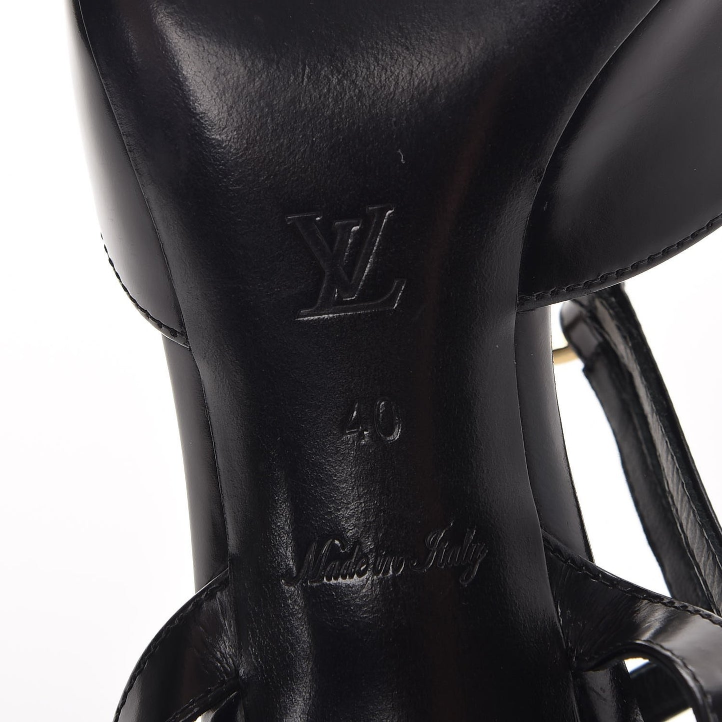 Leather Wynwood Strappy Open Back Pumps 40 Black