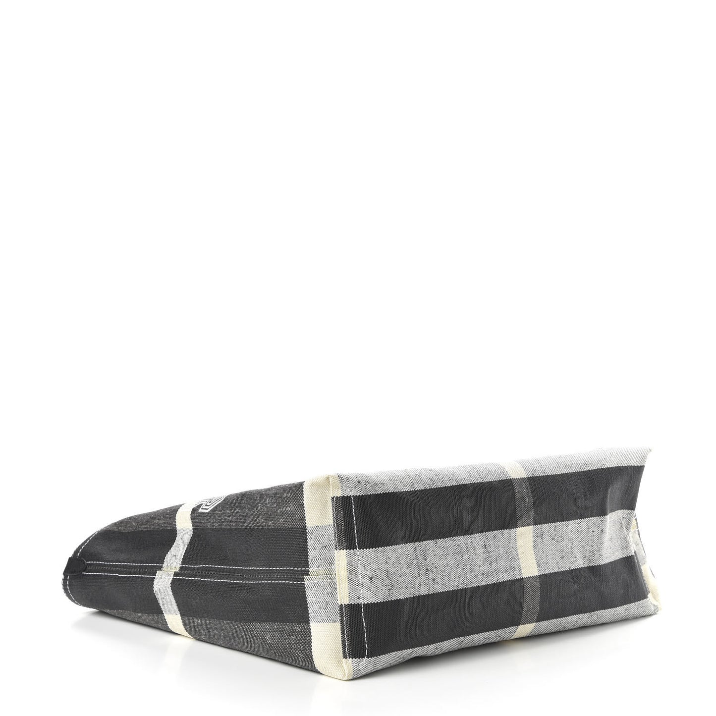 Coated Canvas Mega Check Medium Doodle Tote Black White