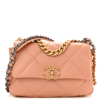 Chanel Lambskin Quilted Medium Chanel 19 Flap Light Orange 1 of 9