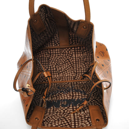 MCM Visetos Medium Liz Reversible Shopper Tote Cognac 7 of 15