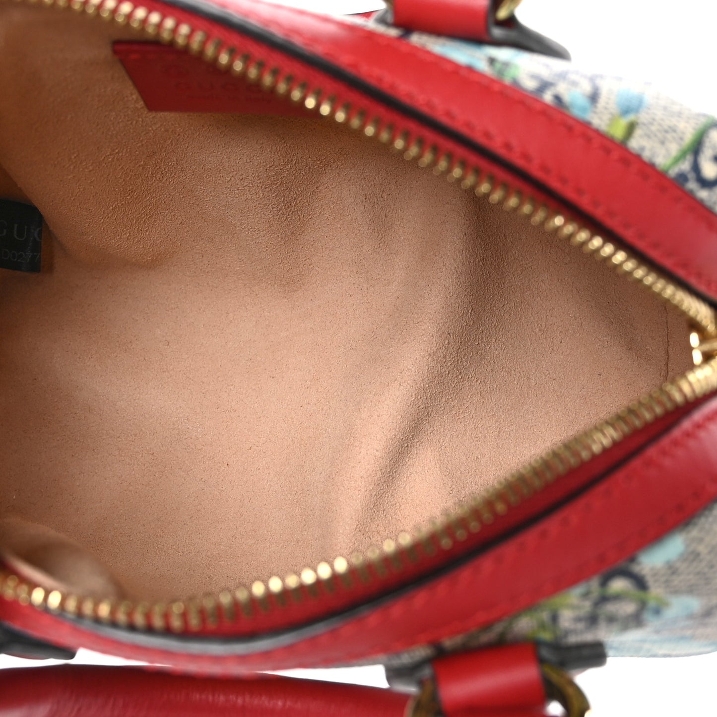 GG Supreme Monogram Blooms Mini Boston Navy Blue Hibiscus