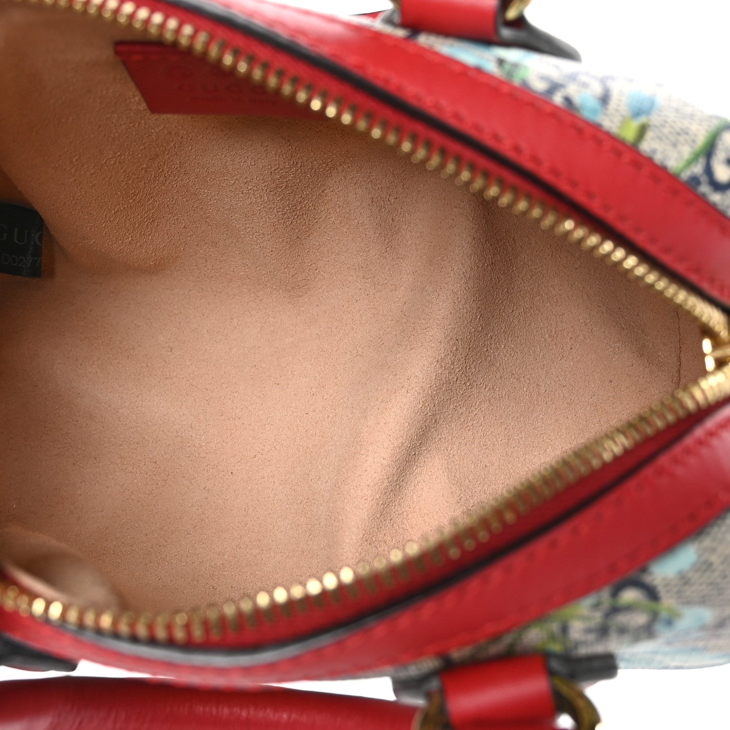 Gucci GG Supreme Monogram Blooms Mini Boston Navy Blue Hibiscus 5 of 10