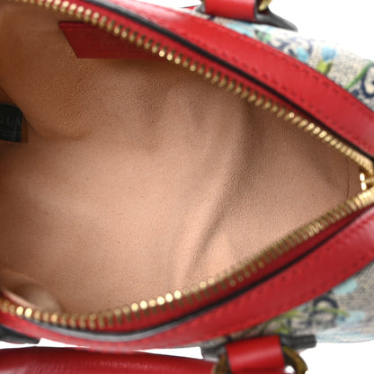 Gucci GG Supreme Monogram Blooms Mini Boston Navy Blue Hibiscus 5 of 10