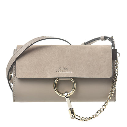 Chloe Suede Calfskin Mini Faye Shoulder Bag Motty Grey 1 of 13
