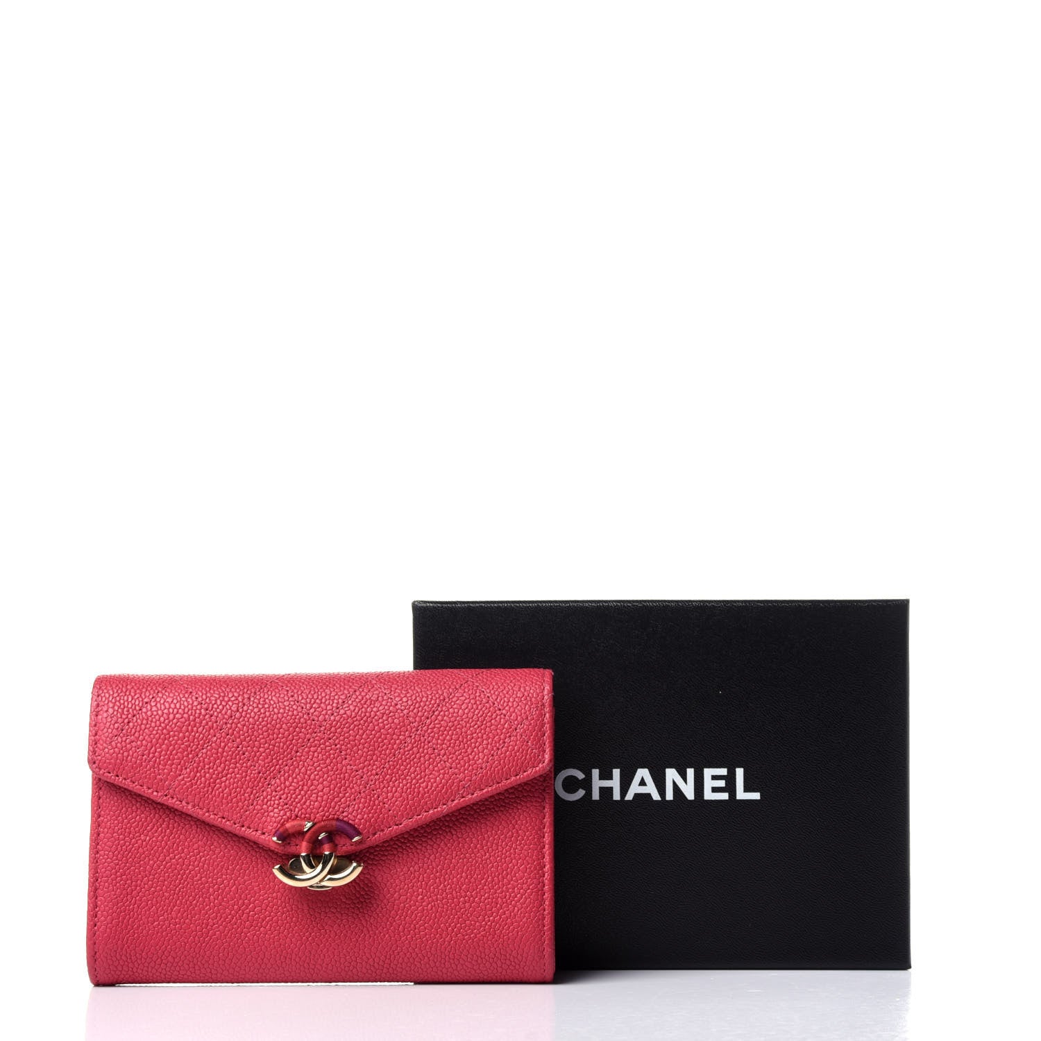 Chanel Caviar Quilted Medium CC Box Flap Wallet Pink 12 of 12