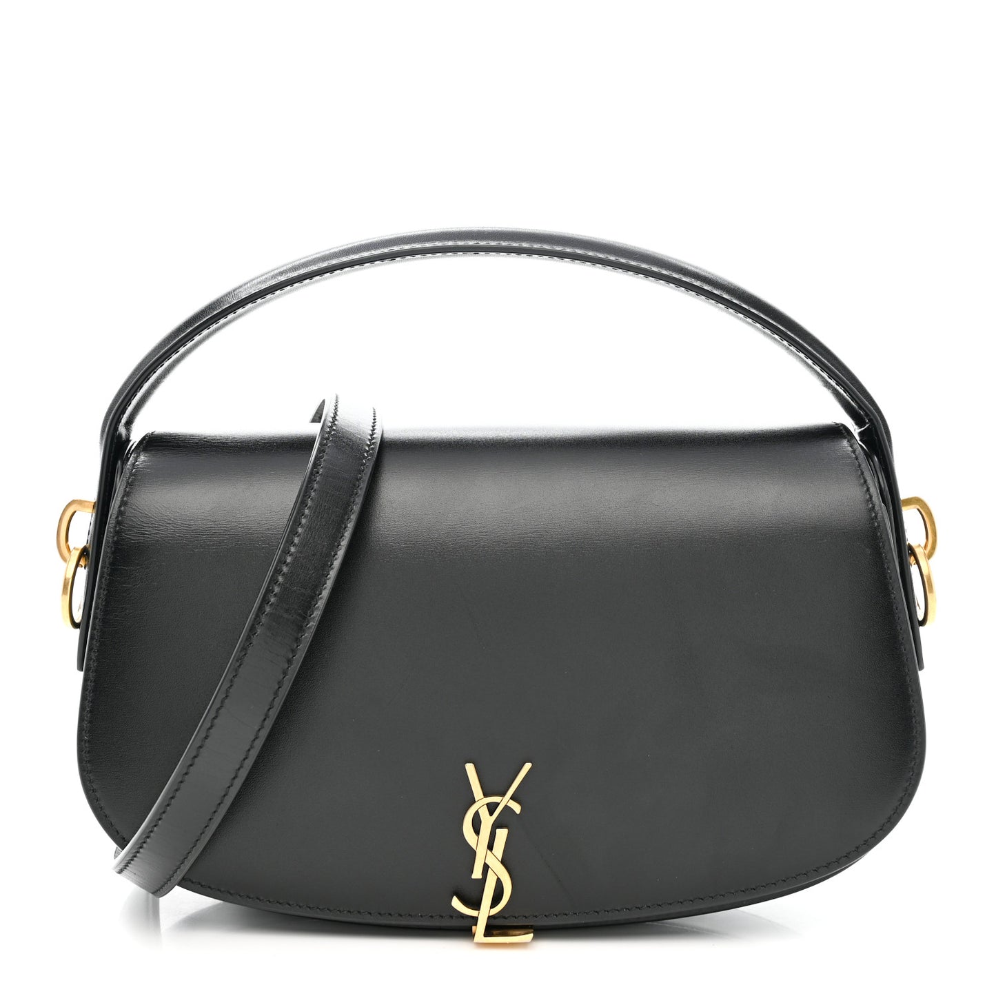 Box Calfskin Voltaire Top Handle Crossbody Bag Black